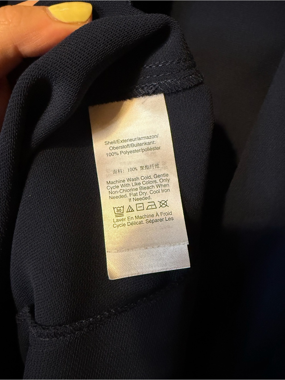 Donna Karan Navy Blue Short Sleeve Asymmetrical Handkerchief A Line Dress Sz 4 - Picture 8 of 9